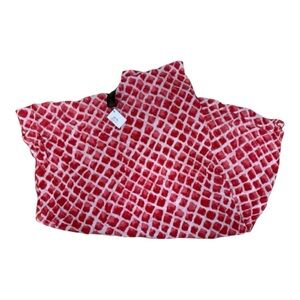 NEW Coach Paint Diamond Infinity Scarf Red And White 20x32 Inches Modal